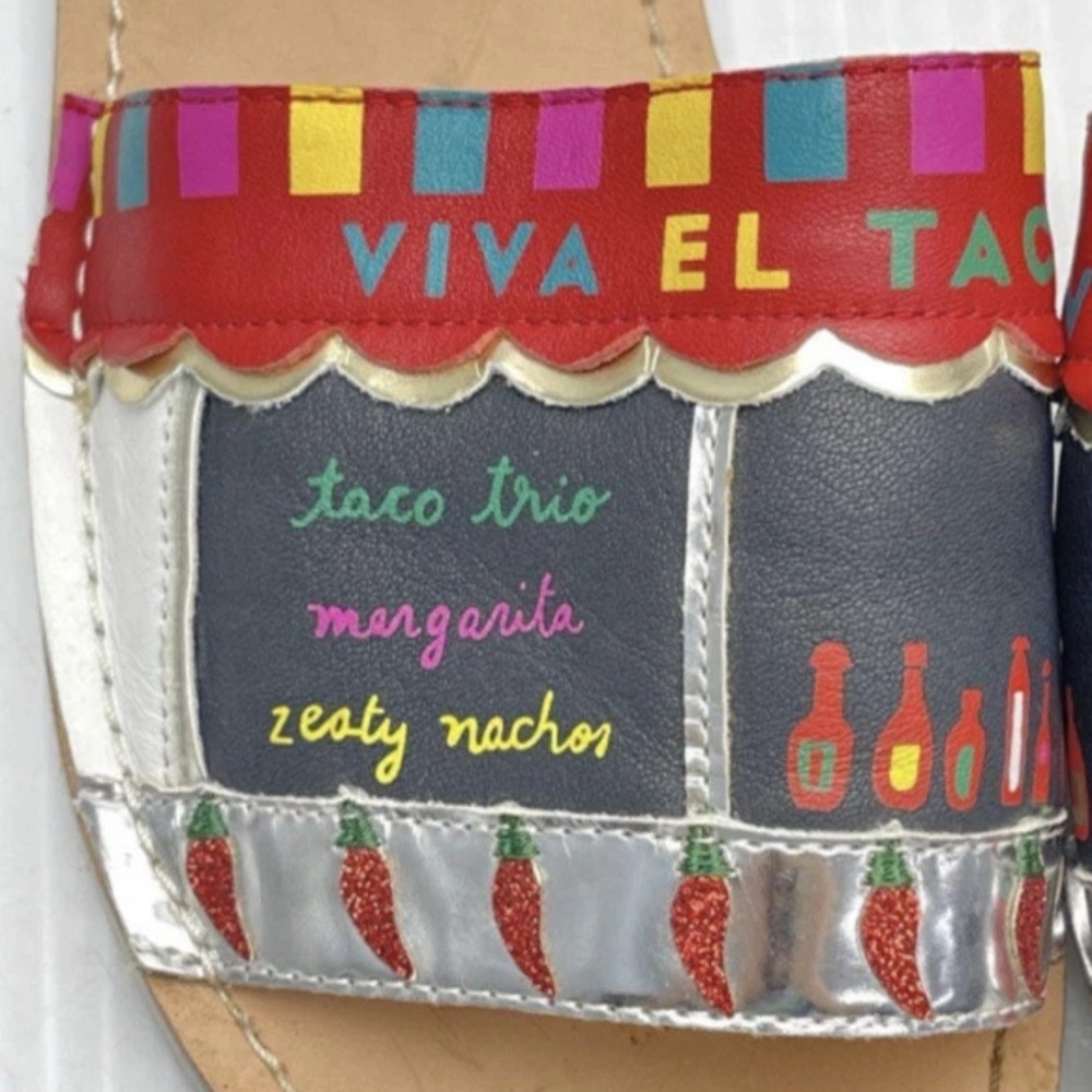 Kate Spade New York VIVA EL TACO TRUCK  Slides EUC size 8 RARE! - Picture 5 of 9